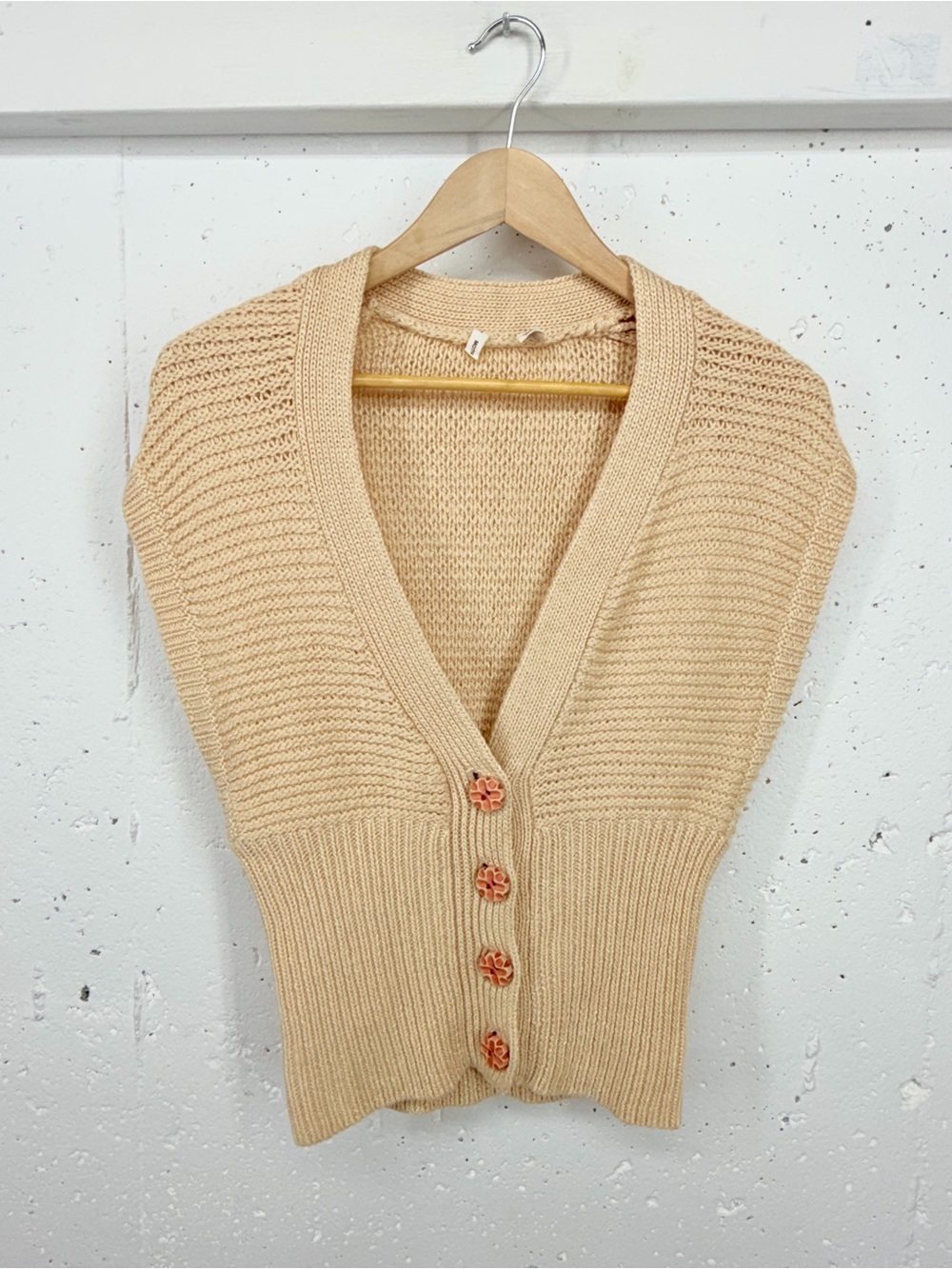 Anthropologie Moth Size Medium Dark Cream Sleeveless Knit Sweater Vest